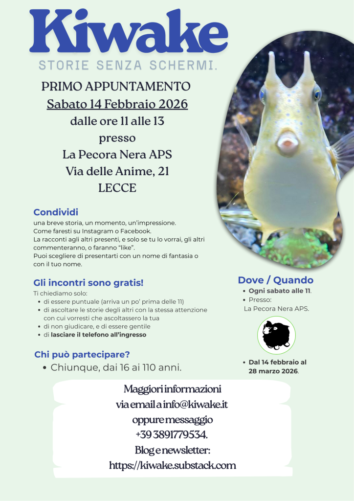 Manifesto Kiwake Storie Senza Schermi